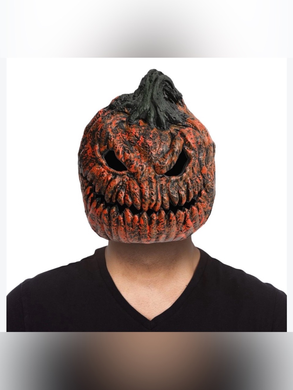 Halloween Pumpkin Face Mask Scary Jack O Lantern Adult Costume Cosplay Horror